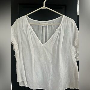 Velvet by Graham & Spencer White V-Neck Blouse